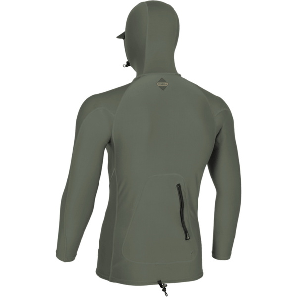 2026 O'Neill Mens Hyperfreak Skins Long Sleeve Hooded Rash Vest 5689 - Chimera / Chimera